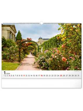 Nástěnný kalendář (Zahrady 2026) - 48 x 33 x 1 cm