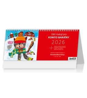 Stolní kalendář Děti malují pro Konto Bariéry 2026, 32,1 x 13,4 cm