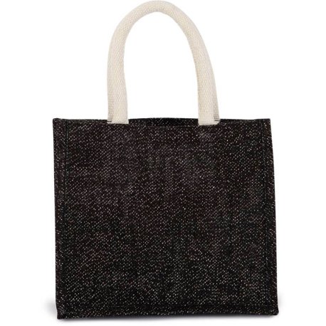 Brašna (KIMOOD JUTE CANVAS TOTE SHOPPING BAG - MEDIUM) > černá/stříbrná