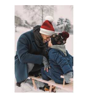 Vánoční pletená čepice > červená