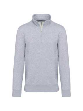 Pánská mikina (Kariban ZIPPED NECK SWEATSHIRT) > šedá (oxford) > XS