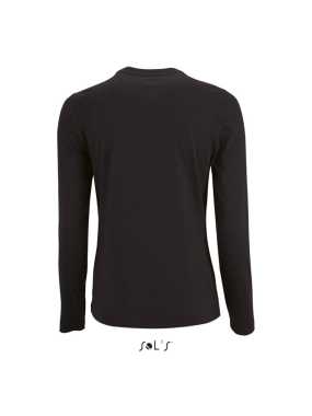 Dámské triko (SOL'S IMPERIAL LSL WOMEN - LONG-SLEEVE T-SHIRT)>černá (deep)>M