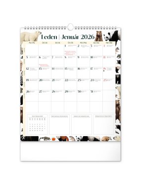 Nástěnný kalendář (Plánovací Animalium CZ/SK 2026) - 30 x 34 x 1 cm