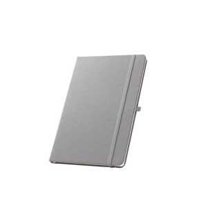 Zápisník A5 z recyklovaného polyesteru (100% rPET) s linkovanými stranami > šedá