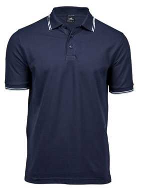 Unisex polokošile (Tee Jays Mens Luxury Stripe Stretch Polo) > modrá (navy) / bílá > XL