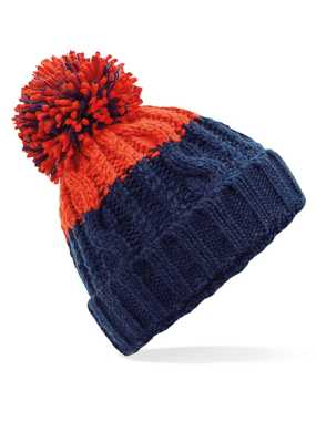 Unisex čepice (Beechfield Apres Beanie) > modrá (oxford navy) / červená (fire)