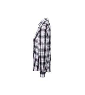 Dámská košile (PREMIER "GINMILL" CHECK -LADIES COTTON LONG SLEEVE SHIRT)>černá / bílá>S