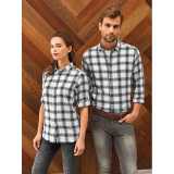 Dámská košile (PREMIER "GINMILL" CHECK -LADIES COTTON LONG SLEEVE SHIRT)>černá / bílá>S