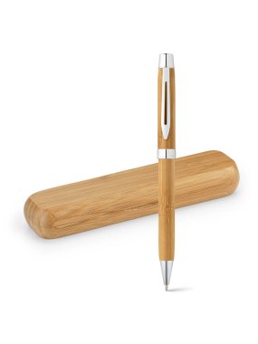 Bambusové kuličkové pero v pouzdře > přírodní