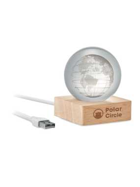 Skleněný globus s LED > hnědá (wood)
