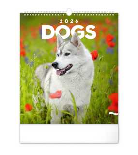 Nástěnný kalendář (Psi 2026) - 30 x 34 x 1 cm