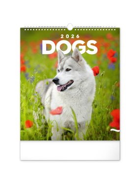 Nástěnný kalendář (Psi 2026) - 30 x 34 x 1 cm