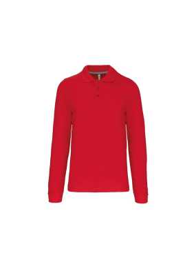 Pánská polokošile (Kariban Mens Long Sleeve Pique Polo Shirt)>červená>4XL