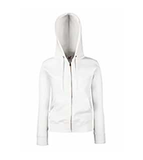 Dámská mikina (FRUIT OF THE LOOM Lady-Fit Hooded Sweat Jacket)>bílá>M