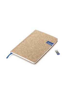 Notebook s USB flash diskem 16 GB, A5 > modrá