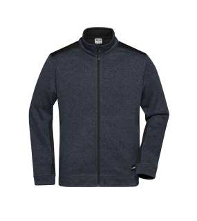 Pánská pracovní bunda(JN Mens Knitted Workwear Fleece Jacket)>šedá(carbon melange)/černá>L