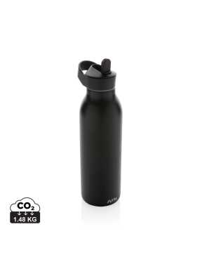 Flip-top lahev na vodu Avira Ara 500ml z RCS recykl. oceli > černá