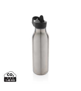 Flip-top lahev na vodu Avira Ara 500ml z RCS recykl. oceli > stříbrná