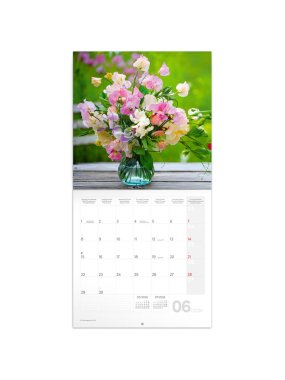 Nástěnný kalendář (Květy 2026) - 30 x 30 x 1 cm