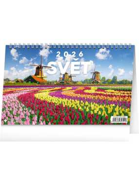 Stolní kalendář Svět 2026, 23,1 x 14,5 cm