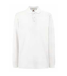 Pánská polokošile (FRUIT OF THE LOOM Premium Long Sleeve Polo )>bílá>M