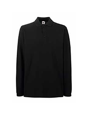 Pánská polokošile (FRUIT OF THE LOOM Premium Long Sleeve Polo )>černá>3XL