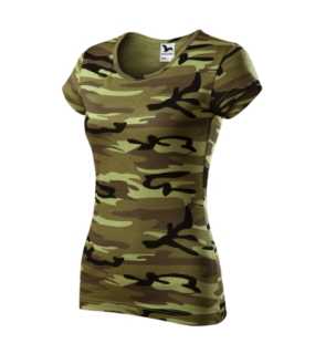 Dámské triko (MALFINI Camo Pure) > zelená (camouflage) > S
