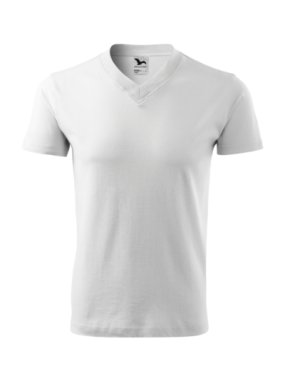 Unisex tričko (MALFINI V-neck 160)> bílá> 3XL