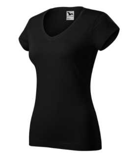 Dámské triko (MALFINI Fit V-neck) > černá > M