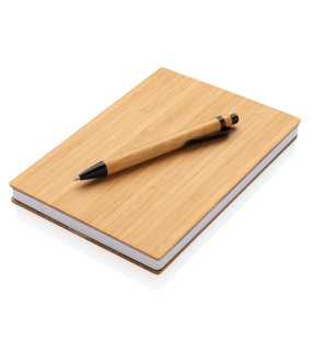 Bambusový set poznámek A5 a pera  > hnědá
