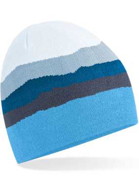 Unisex čepice (Beechfield Mountain Peaks Pull-On Beanie) > tyrkysová/modrá (glacier peaks)