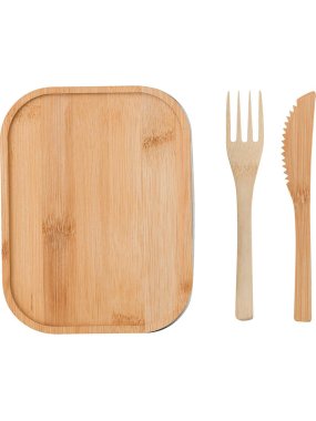 Nerezový obědář s bambusovým uzávěrem > hnědá