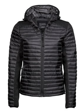Dámská bunda (Tee Jays Womens Hooded Outdoor Crossover Jacket)>černá/černá (melange)>M