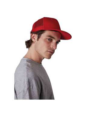 6 panelová kšiltovka(KUP TRUCKER FLAT PEAK CAP - 6 PANELS)>bílá