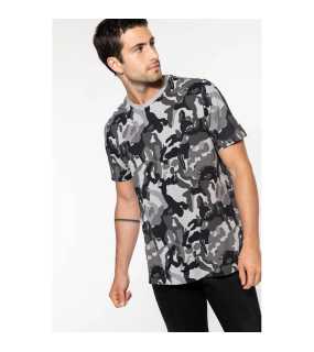 Pánské triko (KARIBAN MEN'S SHORT-SLEEVED CAMO T-SHIRT) > zelená (olive camouflage) > XL
