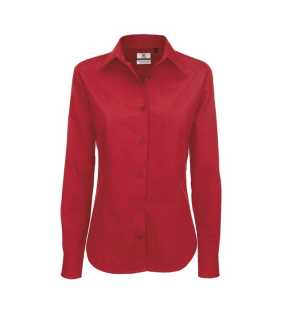 Dámská košile (B&C SHARP LSL/WOMEN)>červená (deep)>M