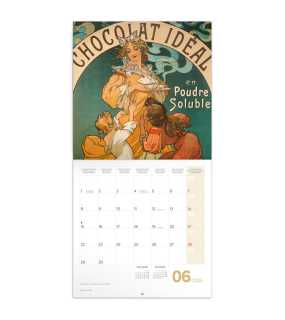 Nástěnný kalendář (Alfons Mucha 2026) - 30 x 30 x 1 cm