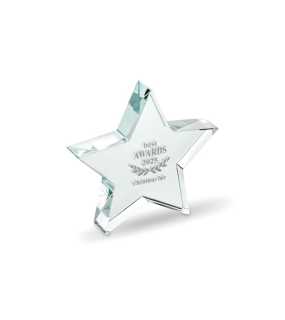 Skleněná cena ve tvaru hvězdy > transparentní