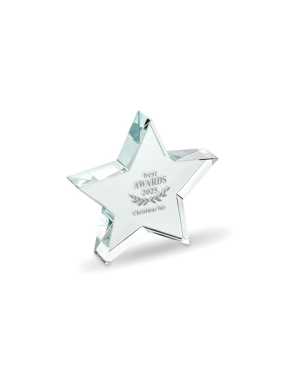 Skleněná cena ve tvaru hvězdy > transparentní