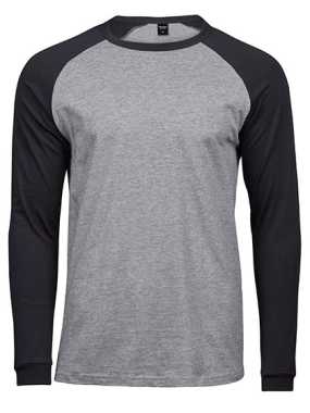 Unisex triko (Tee Jays Mens Baseball Tee) > šedá (heather) / černá > S