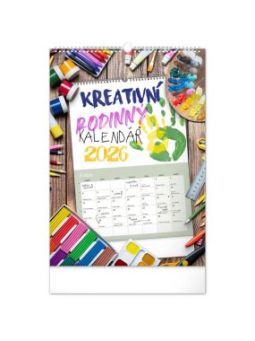 Kreativní rodinný kalendář 2026, 33 x 46 cm