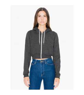 Dámská mikina(AA WOMEN'S FLEX FLEECE CROPPED ZIP HOODED SWEATSHIRT)>šedá(dark heather)>M