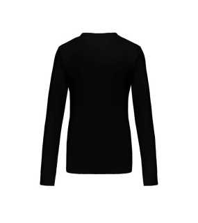 Dámské tričko(Kariban Ladies Long Sleeve V-Neck T-Shirt)>černá>S