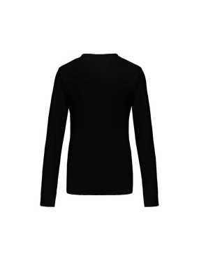 Dámské tričko(Kariban Ladies Long Sleeve V-Neck T-Shirt)>černá>XL