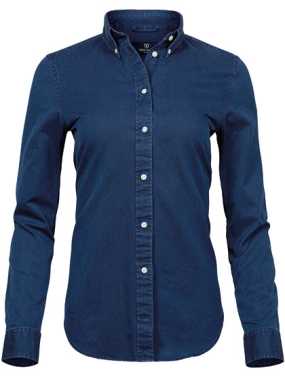 Dámská košile (Tee Jays Womens Casual Twill Shirt) > modrá (indigo) > XS