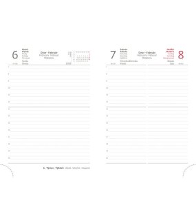 Diář (Flip 2026) - 12 x 16,5 cm > černá / červená > denní B6