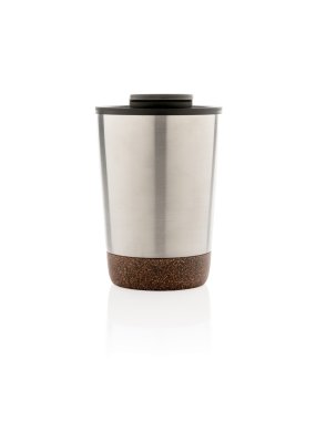 Korkový termohrnek z GRS recykl. plastu a oceli > stříbrná
