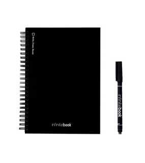 Sada obsahuje „Infinitebook“, čistící soupravu, fix a držák na fixy > černá