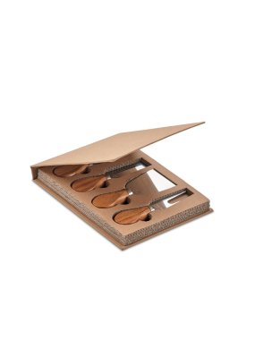 Sada 4 nožů na sýr > dřevo