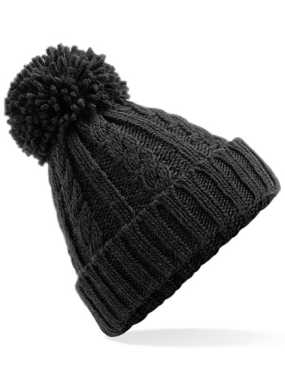 Unisex čepice (Beechfield Cable Knit Melange Beanie) > černá